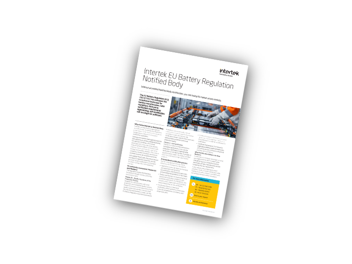 Intertek EU Battery Regulation factsheet - read our factsheet